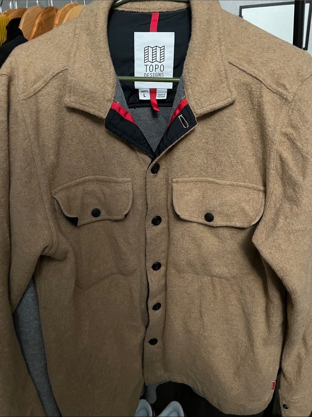 Topo Designs Tan Wool-Blend Shirt Jacket